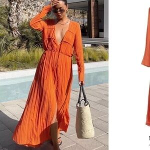 Orange chiffon dress